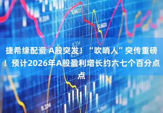 捷希缘配资 A股突发！“吹哨人”突传重磅！预计2026年A股盈利增长约六七个百分点